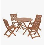 PALLET TO CONTAIN 5 X BRAND NEW JOHN LEWIS 4 SEATER EUCALYPTUS WOOD FOLDING BISTRO SET. RRP £448.50.