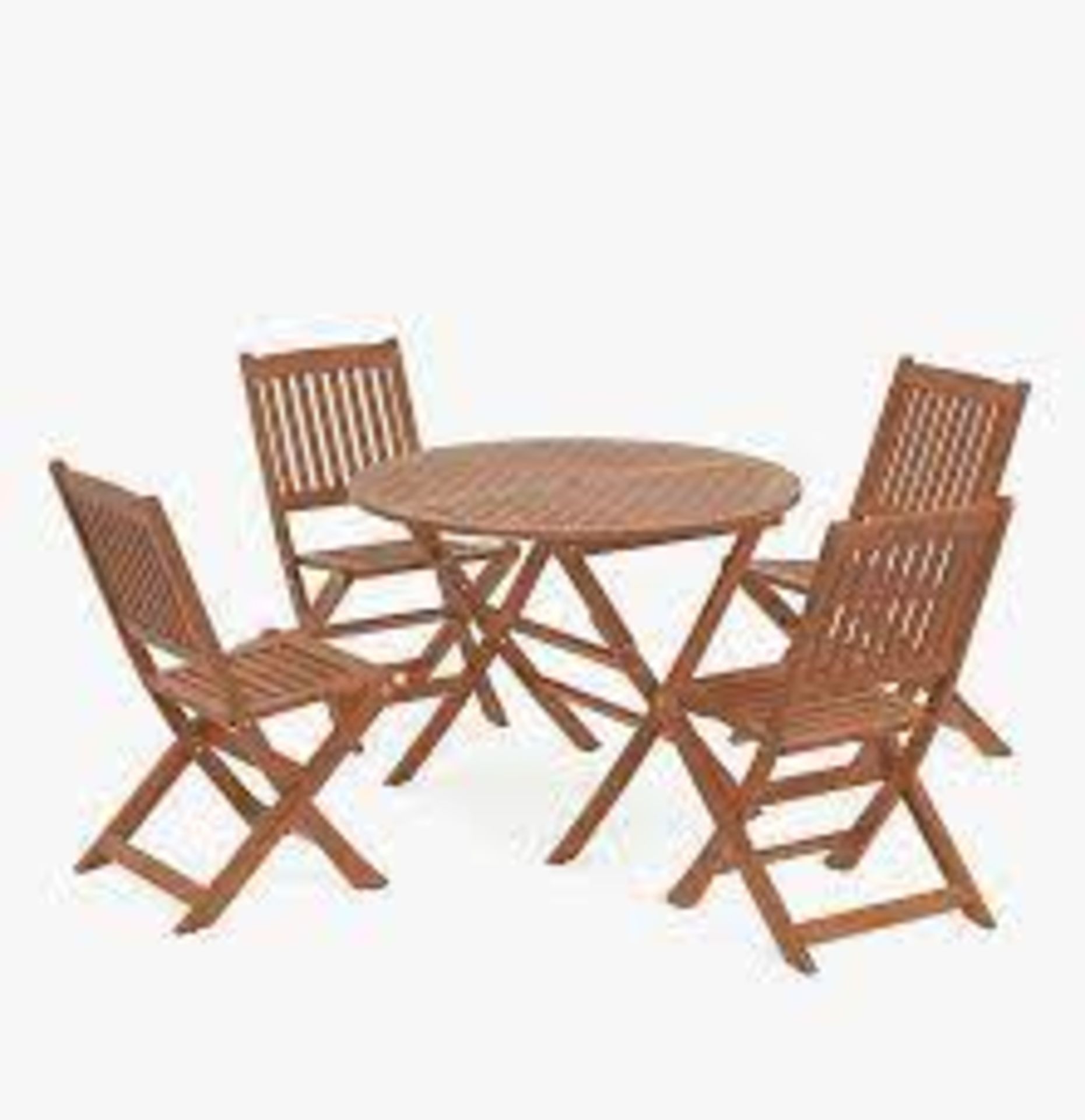 PALLET TO CONTAIN 5 X BRAND NEW JOHN LEWIS 4 SEATER EUCALYPTUS WOOD FOLDING BISTRO SET. RRP £448.50. - Bild 2 aus 2