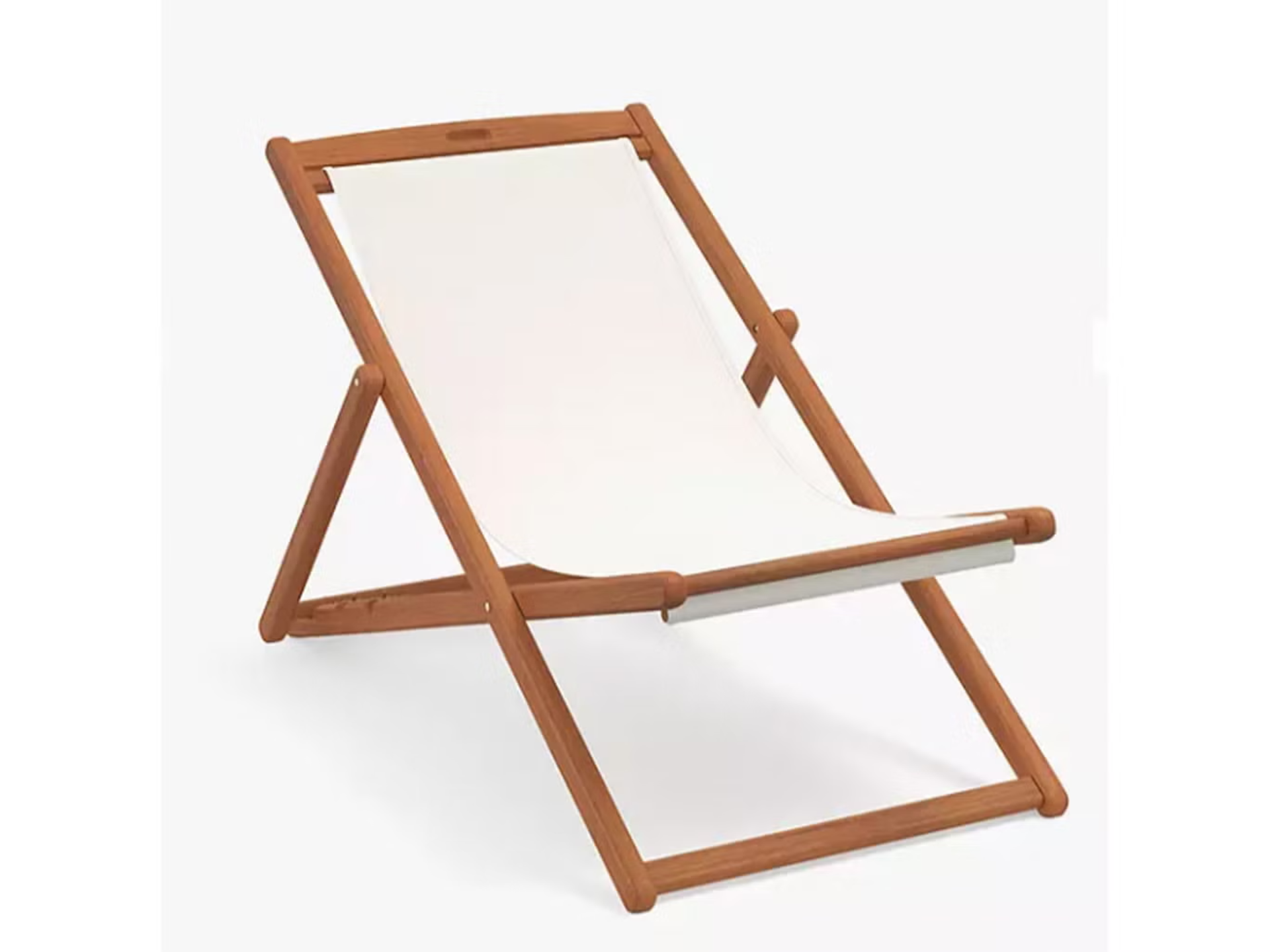 BRAND NEW John Lewis FOLDING DECK CHAIR.RRP £148.99. wooden Anyday garden deckchair, natural/cream - Bild 2 aus 2