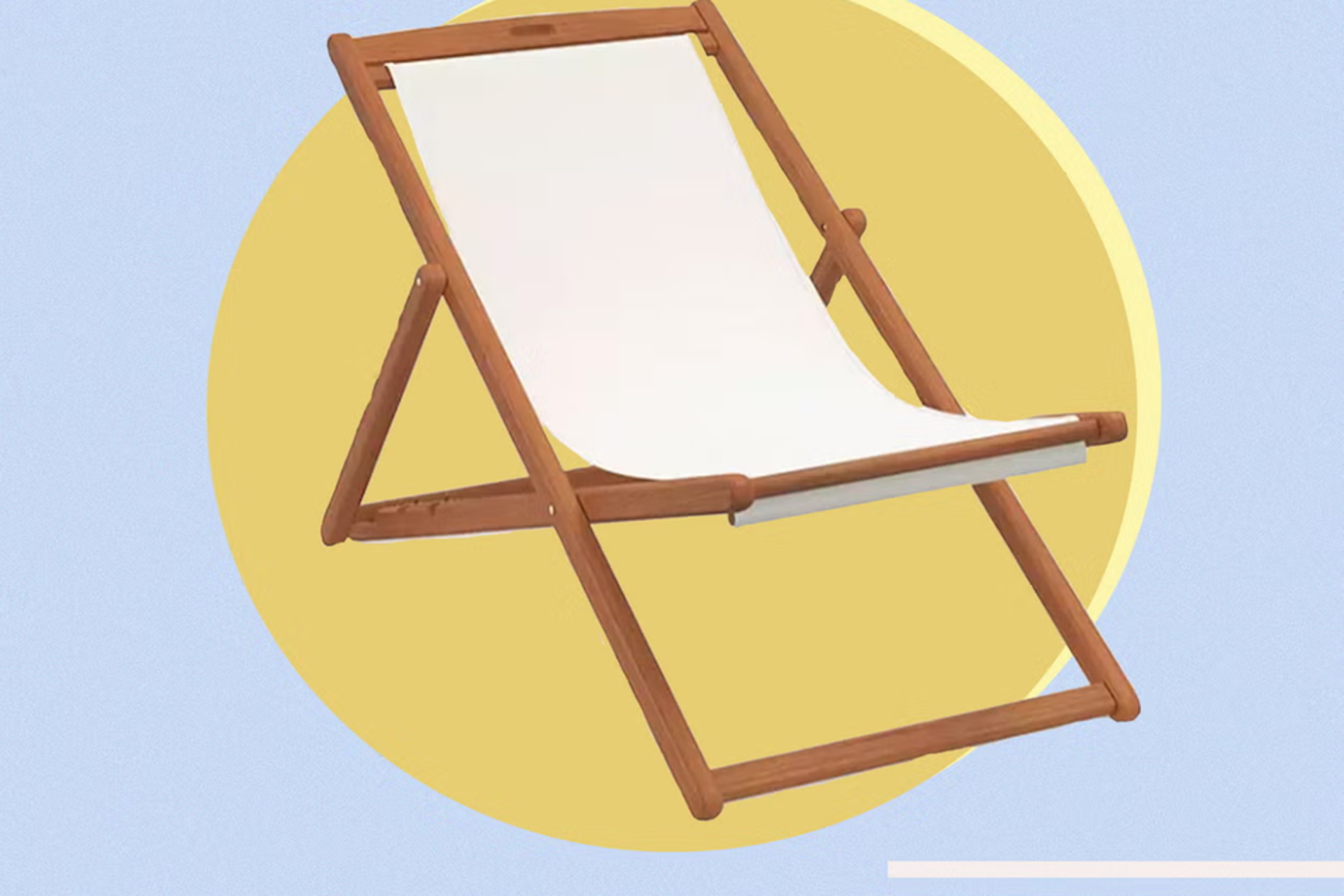 BRAND NEW John Lewis FOLDING DECK CHAIR.RRP £148.99. wooden Anyday garden deckchair, natural/cream - Image 2 of 2