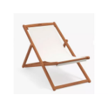 BRAND NEW John Lewis FOLDING DECK CHAIR.RRP £148.99. wooden Anyday garden deckchair, natural/cream