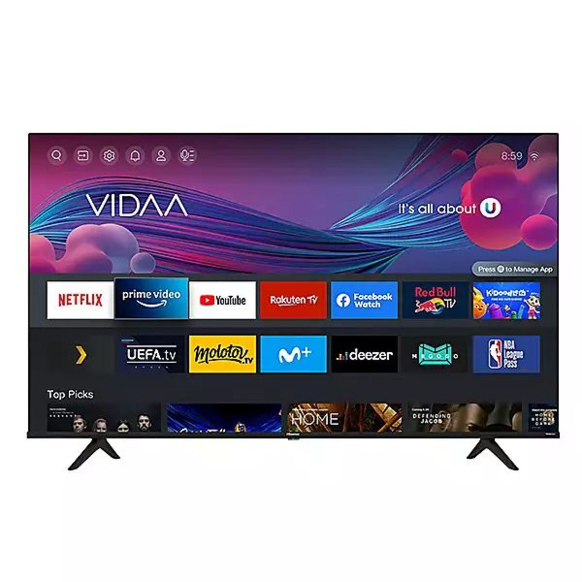 Hisense 58A6BGTUK 4K UHD Smart TV 58". - EBR. RRP £799.00. With Dolby Vision HDR, DTS Virtual X,