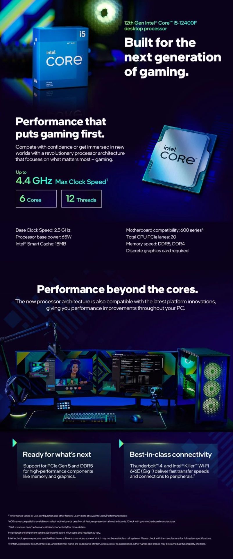 Intel Core i5 12400F 2.5GHz Hexa Core LGA1700 CPU. - BW. RRP £329.99. 12th Gen Intel® Core™ i5- - Bild 2 aus 2