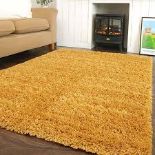 Super Soft Yellow Ochre Shaggy Area Rug 160x230cm. - PW.