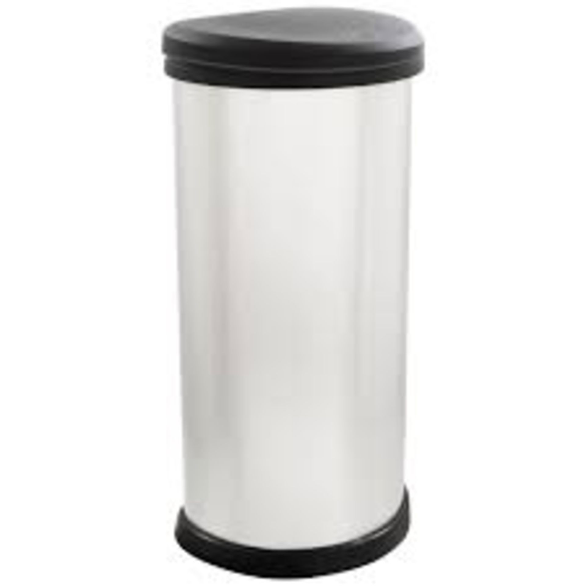 Curver Metal Effect Touch Top Deco Bin, Silver, 40 Litre. - PW.