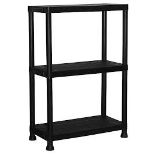 3 Tier Plastic Shelving Storage Racking Shelves. - S2.1. Easy to assemble, this robust, easy wipe