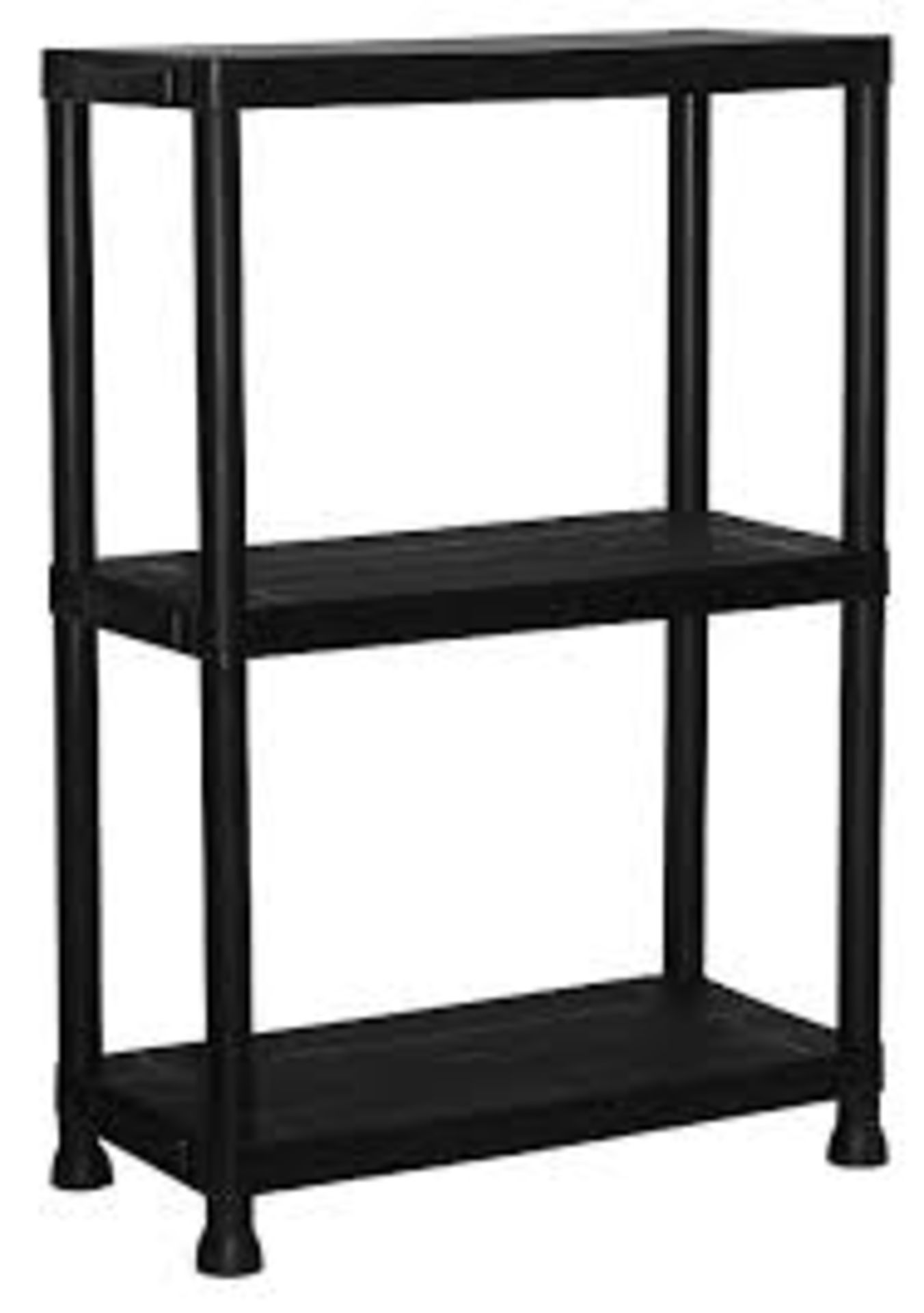 3 Tier Plastic Shelving Storage Racking Shelves. - S2.1. Easy to assemble, this robust, easy wipe