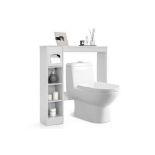 Freestanding Bathroom Space Saver with Toilet Paper Holder. - R14.14. Featuring a unique over-the-