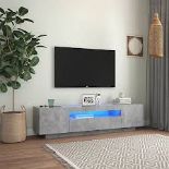 Berkfield TV Cabinet with LED Lights Concrete Grey 1. - S2.1.
