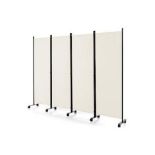 4-Panel Folding Room Divider with Wheels For Living Room. - R14.14