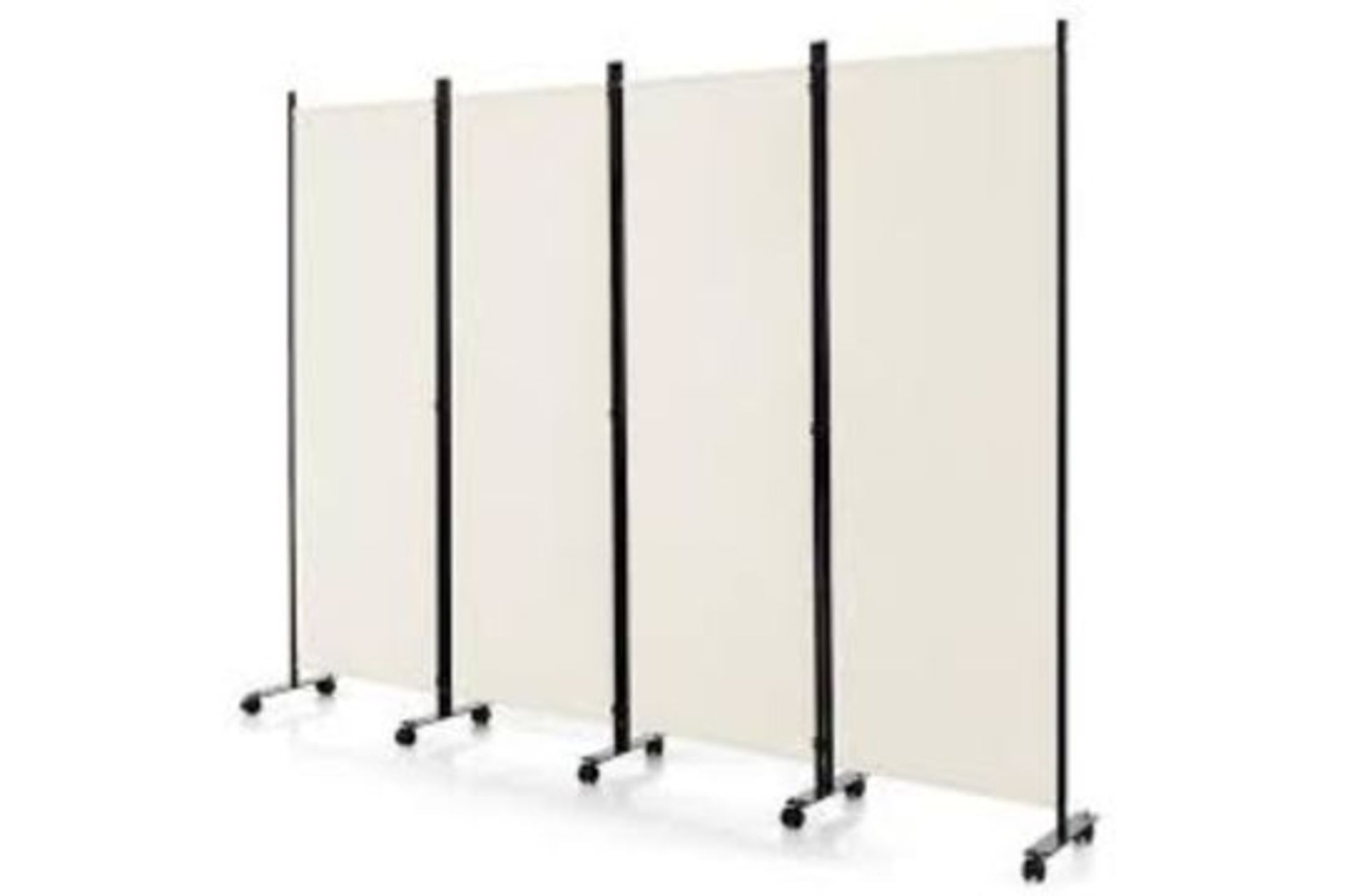 4-Panel Folding Room Divider with Wheels For Living Room. - R14.14