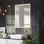 HIB Vanquish 60 Recessed Brass Bathroom Mirror Cabinet. - S2.3.