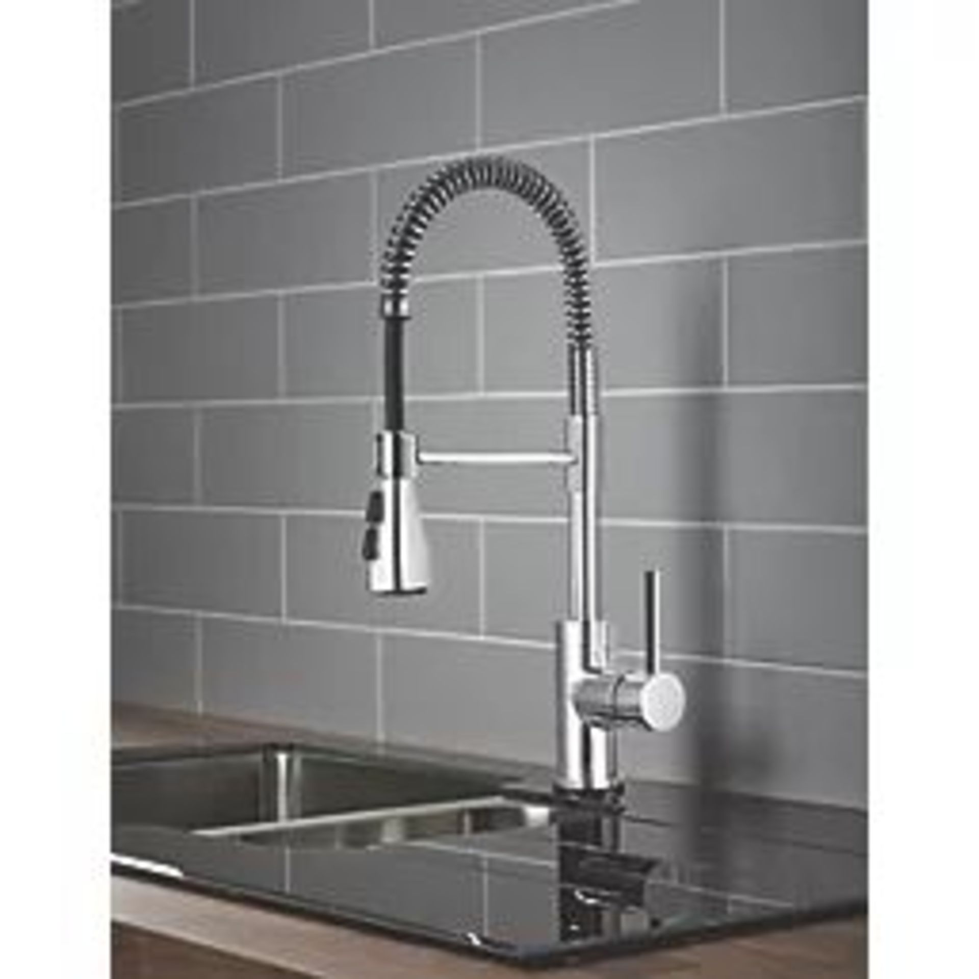 SEVILLE PULL-OUT SPRAY MONO MIXER KITCHEN TAP CHROME. - PW. Single lever operation. 35mm eco