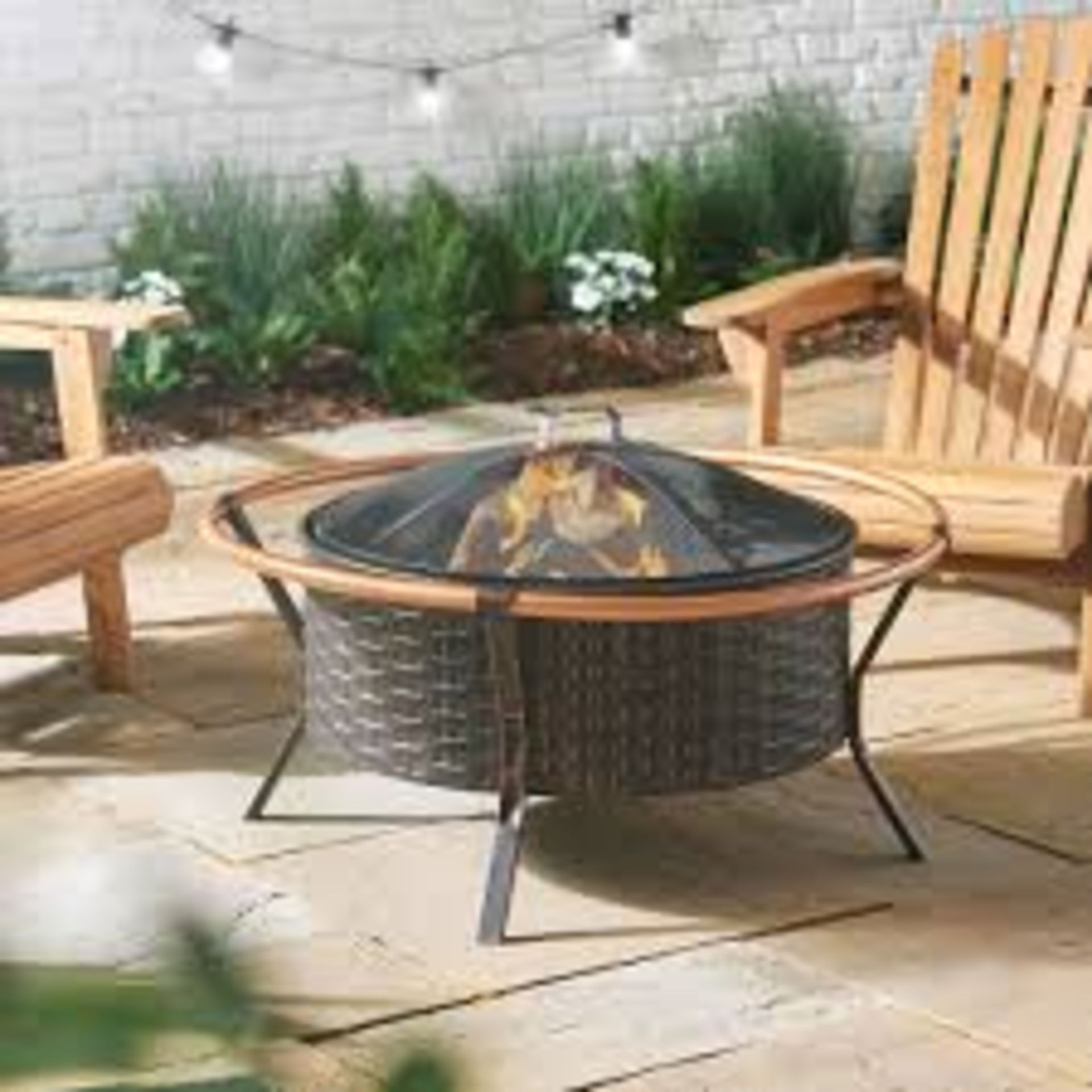 Fire Pit Bowl – Copper Rim Firepit with BBQ Grill Function. - S2BW
