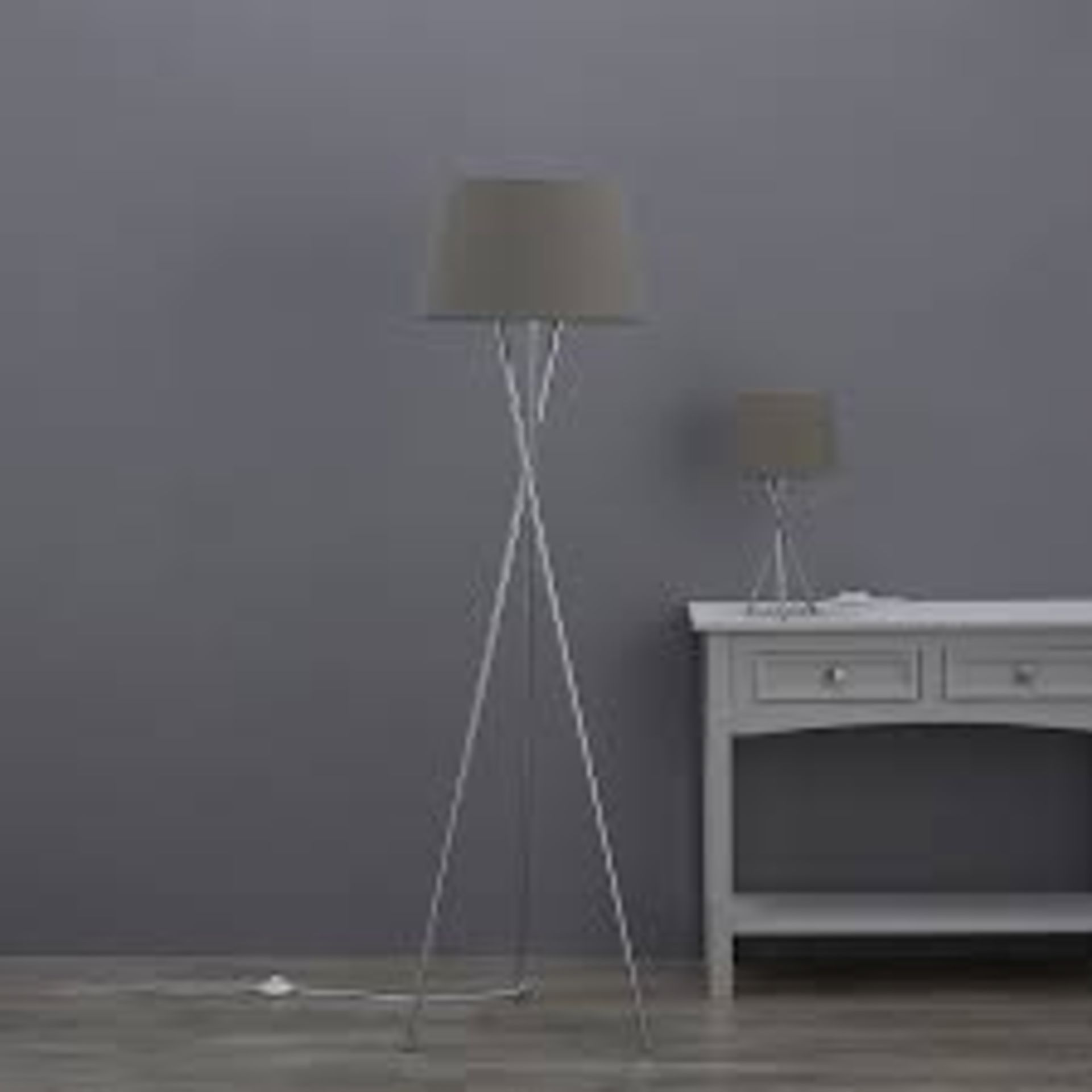 GoodHome Gooban Chrome Effect Floor & Table Lamp - S2.8.