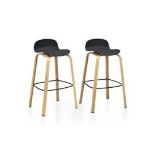 Costway Set of 2 Barstools Modern 30inch Pub Chairs w/Low Back . - R14.15.