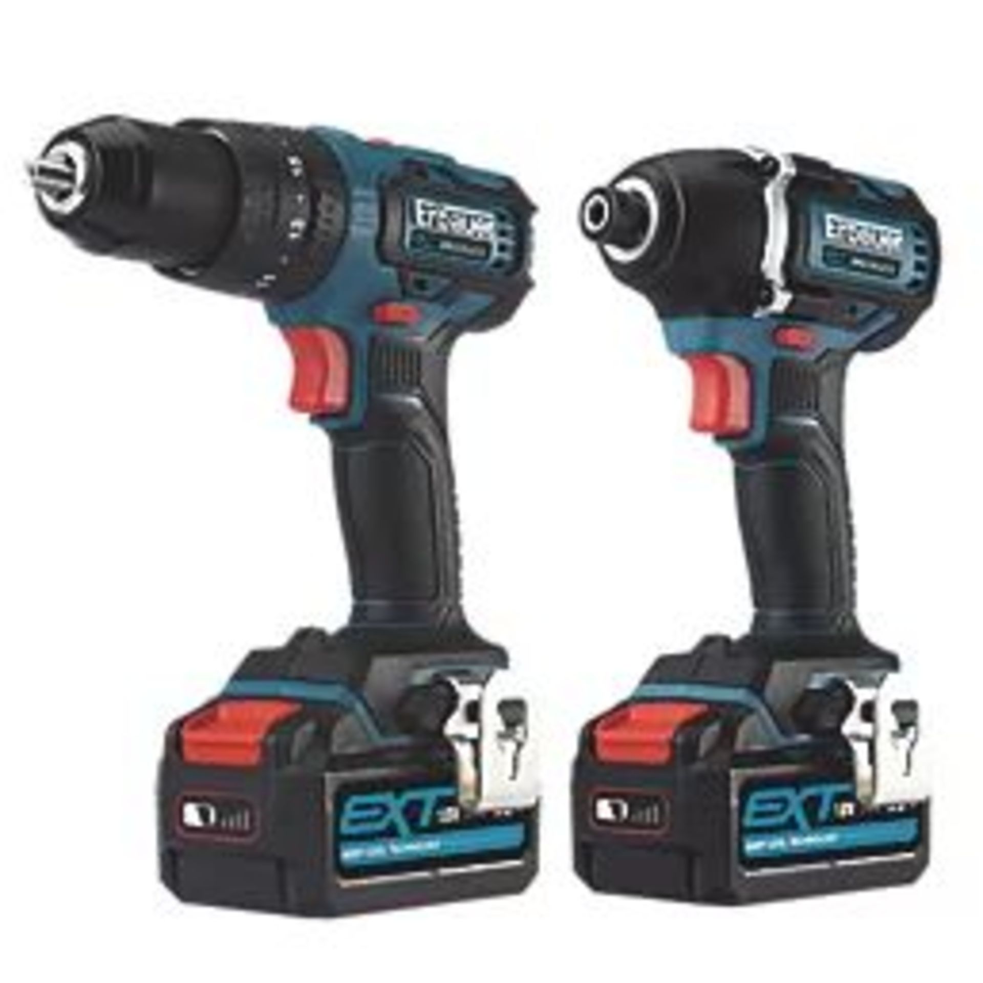 ERBAUER ECD18-LI-2 / EID18-LI 18V 2 X 5.0AH LI-ION EXT BRUSHLESS CORDLESS TWIN PACK. - S2.5. Twin