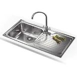 FRANKE GALASSIA 1 BOWL STAINLESS STEEL INSET KITCHEN SINK 1000MM X 500MM. - PW. Stainless steel