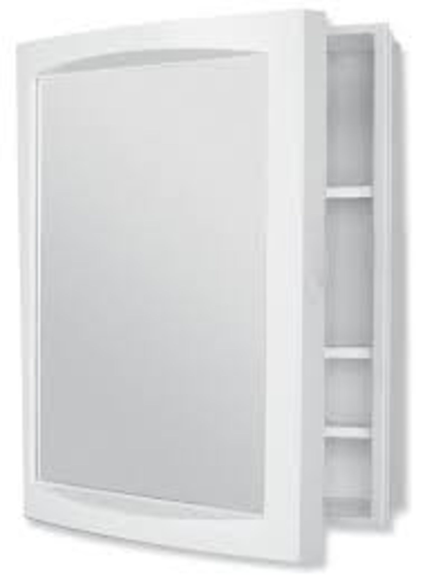 4 x Aida White Single Cabinet with Mirrored door. - S2.7.