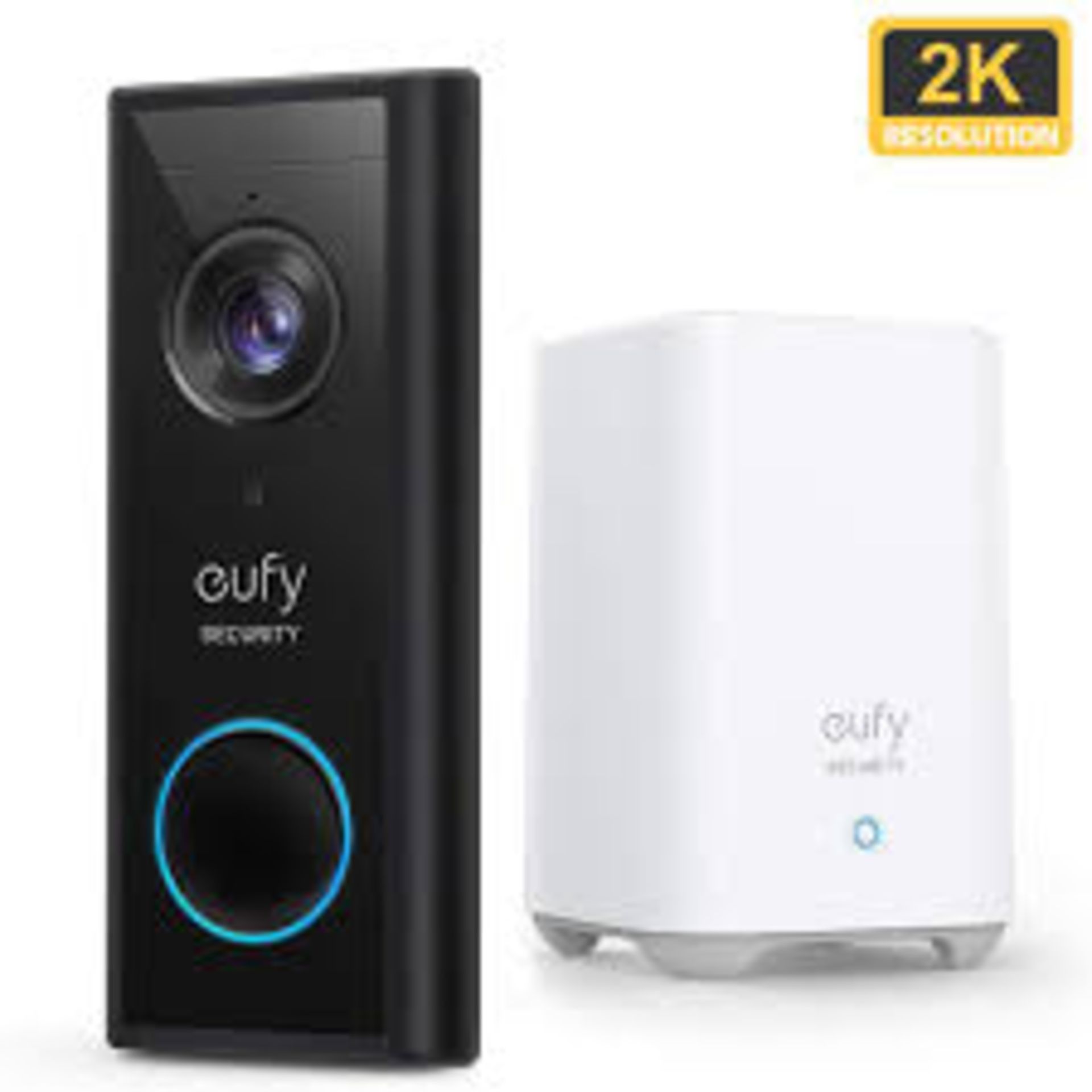 Eufy Video Doorbell 2K (Battery-Powered) with HomeBase 2. - PW.