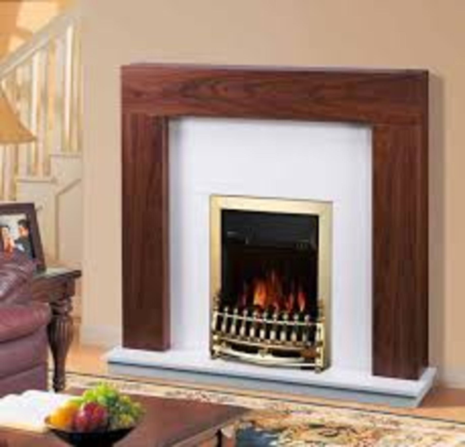 Burning Electric Flame Effect Fires Fireplace Stove Heater . - S2.2 *not brass this is black*