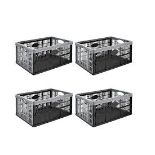 6 x 32L Collapsible Plastic Foldable Crates . - S2.2. *colour may vary*