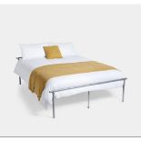 King Size 5ft Bed Frame / Sturdy Silver Metal Bed. -S2.