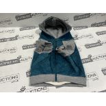 10 X BRAND NEW FRENCHIE BULLDOG PREMIUM BLUE AND GREY DOG HOODIES SIZE XXL RRP £43 EACH R6-8