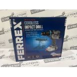 3 X BRAND NEW FERREX 20V LI-ION CORDLESS IMPACT DRILLS R11