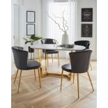 NEW & BOXED JOANNA HOPE Florence Oval Dining Table - MARBLE/GOLD. RRP £449. Part of the Joanna