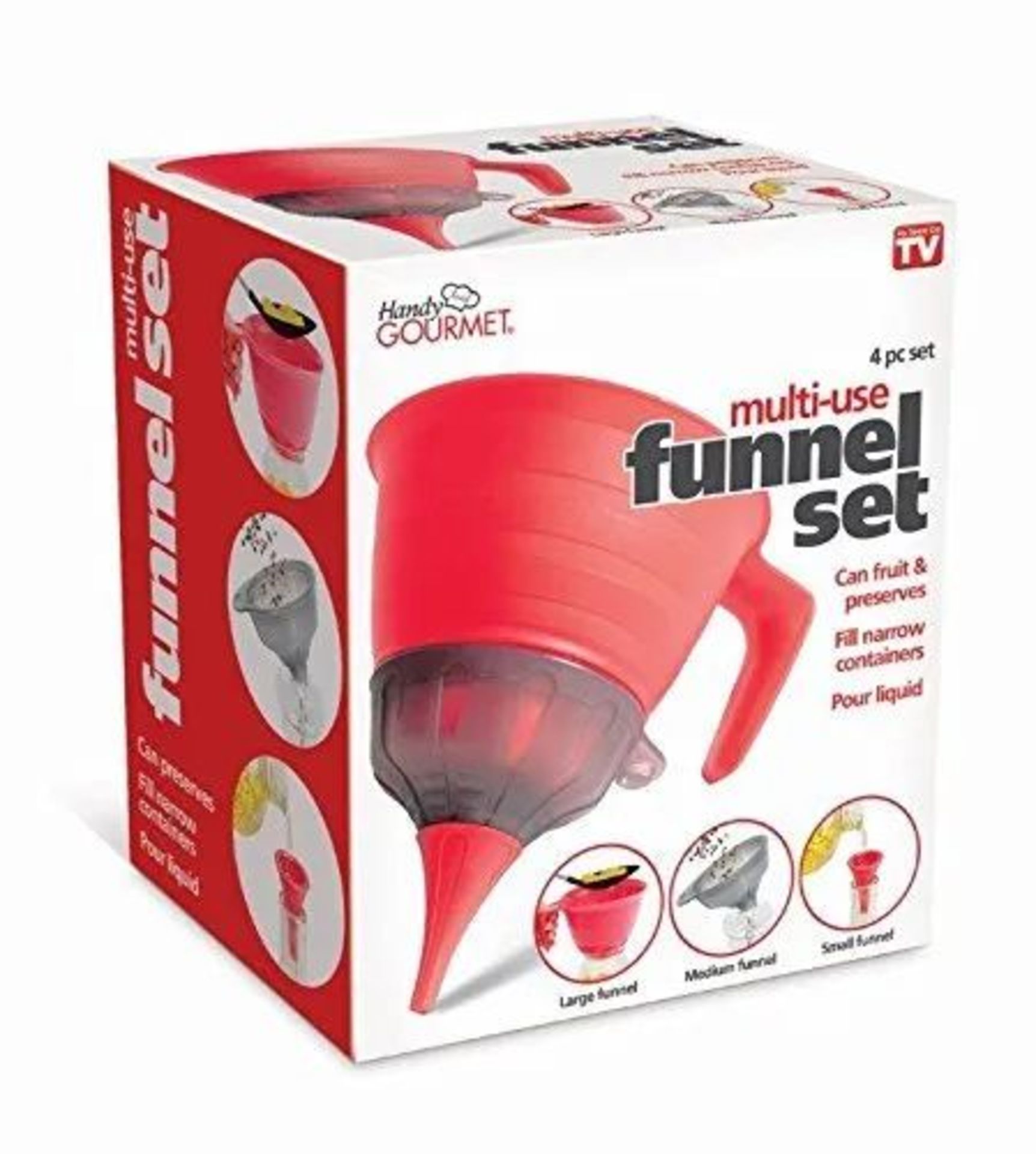 50x BRAND NEW 3 in 1 Small Medium Large Kitchen Funnel Set. RRP £4.99 EACH. A great kitchen