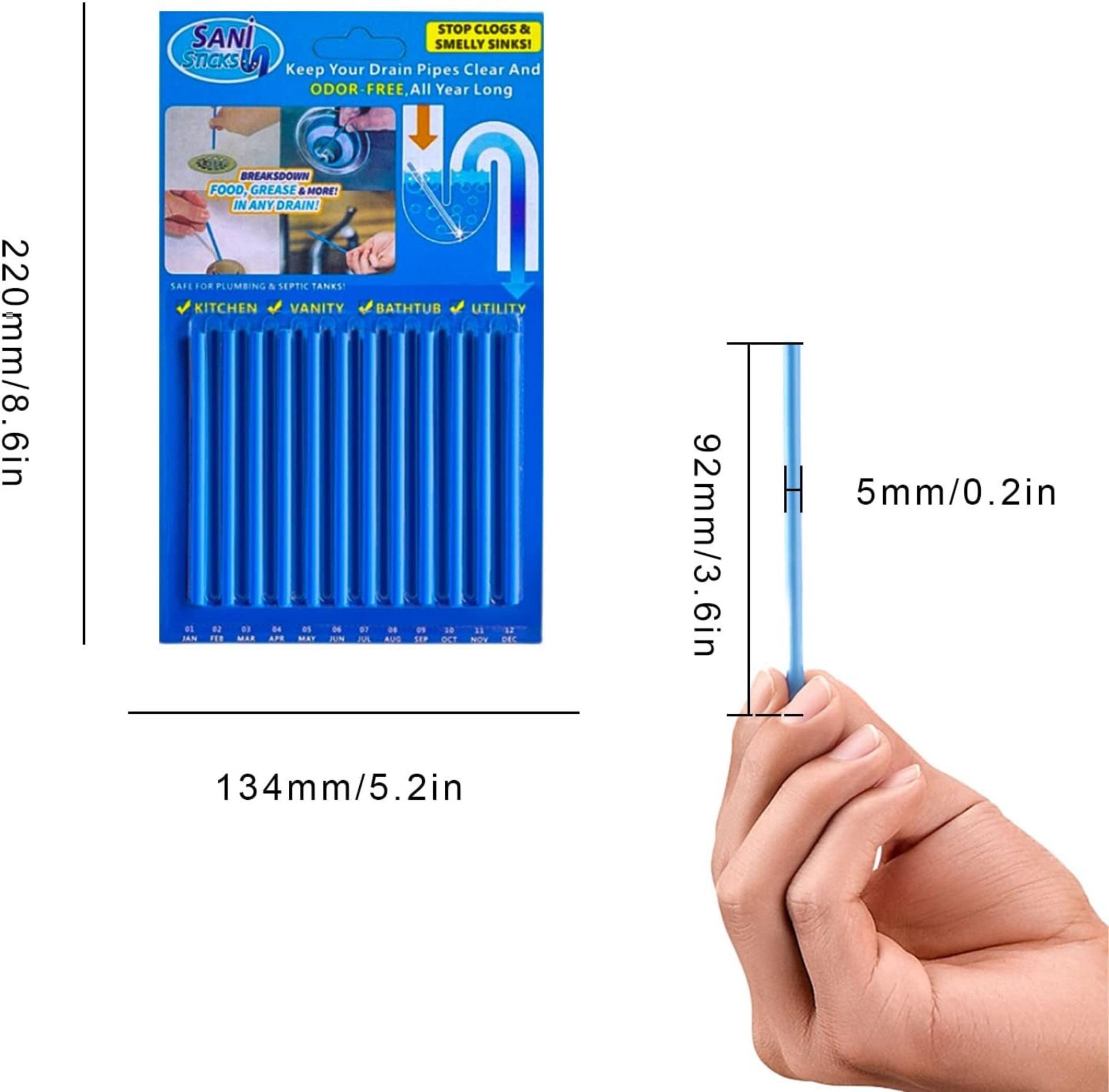 50x BRAND NEW Packs Of 12 Drain Cleaner Sticks - 2 PACKS. RRP £4.99 EACH. Rapid Decomposition: Drain - Image 3 of 3