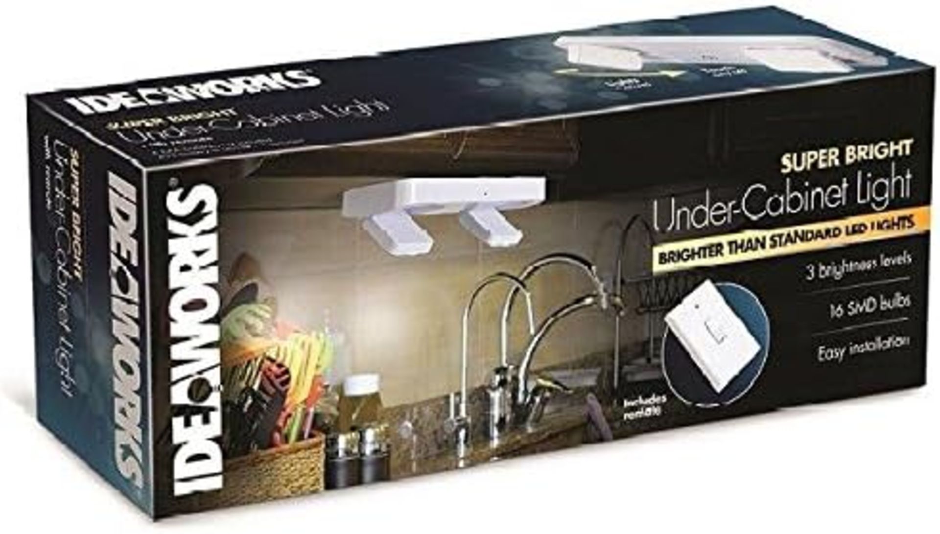 28x BRAND NEW IDEAWORKS Bright Adjustable LED Under Cabinet Lights with Remote. RRP £8.90 EACH.