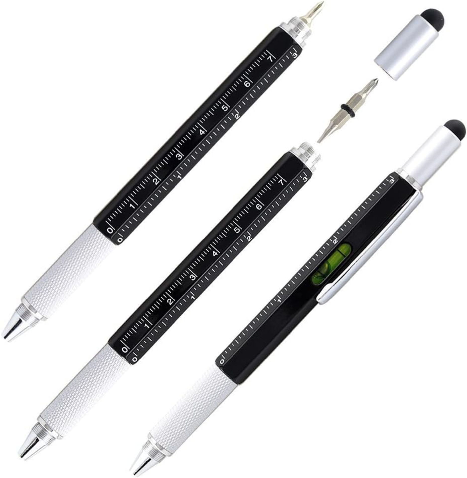 TRADE LOT TO CONTAIN 200x BRAND NEW 6 in 1 Tool Pen with Ruler, Level, Touch Screen Stylus, Phillips