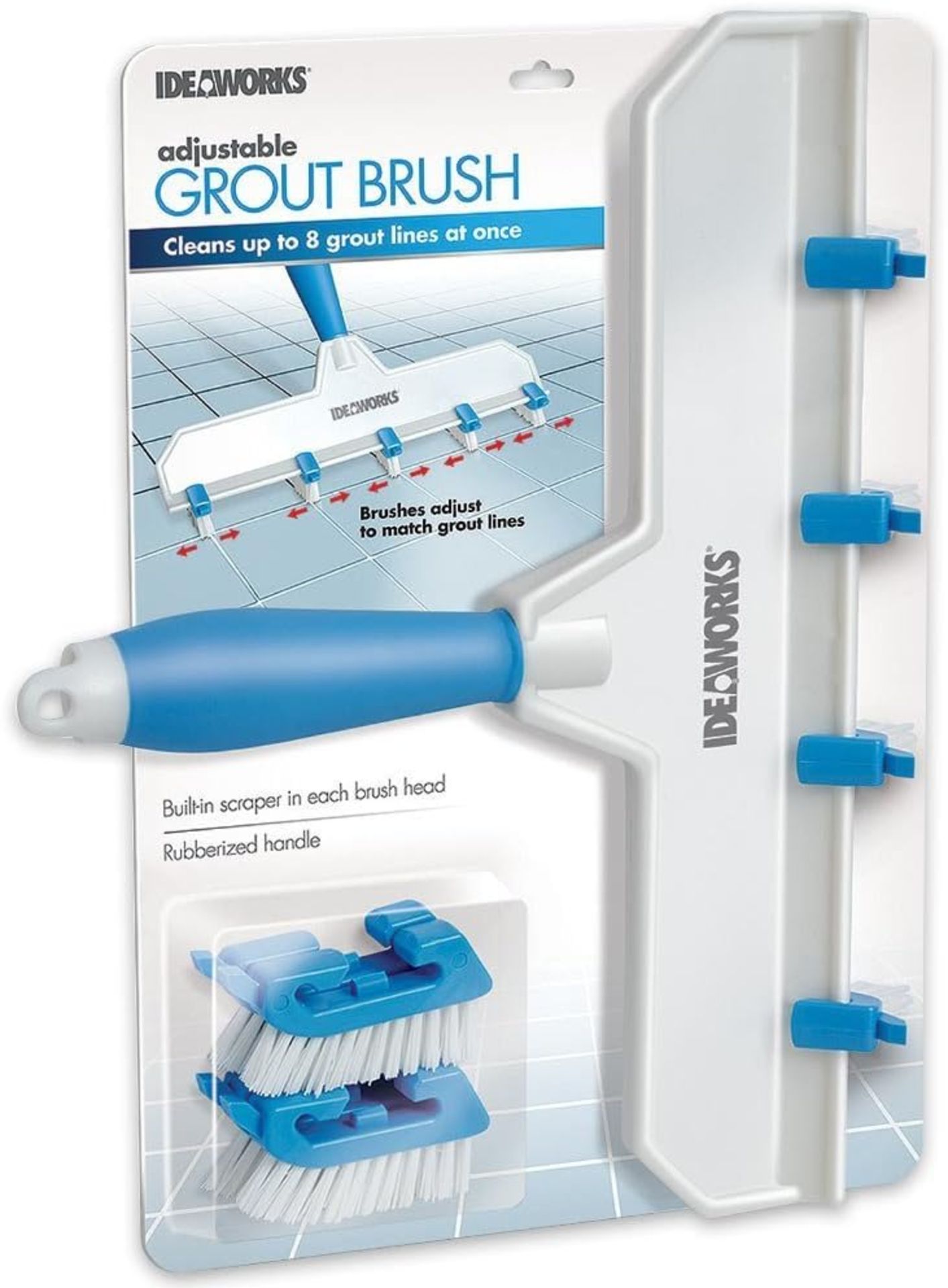 15x BRAND NEW IDEAWORKS Adjustable Grout Cleaning Brush for Tiles. RRP £16.95 EACH. Rubberised