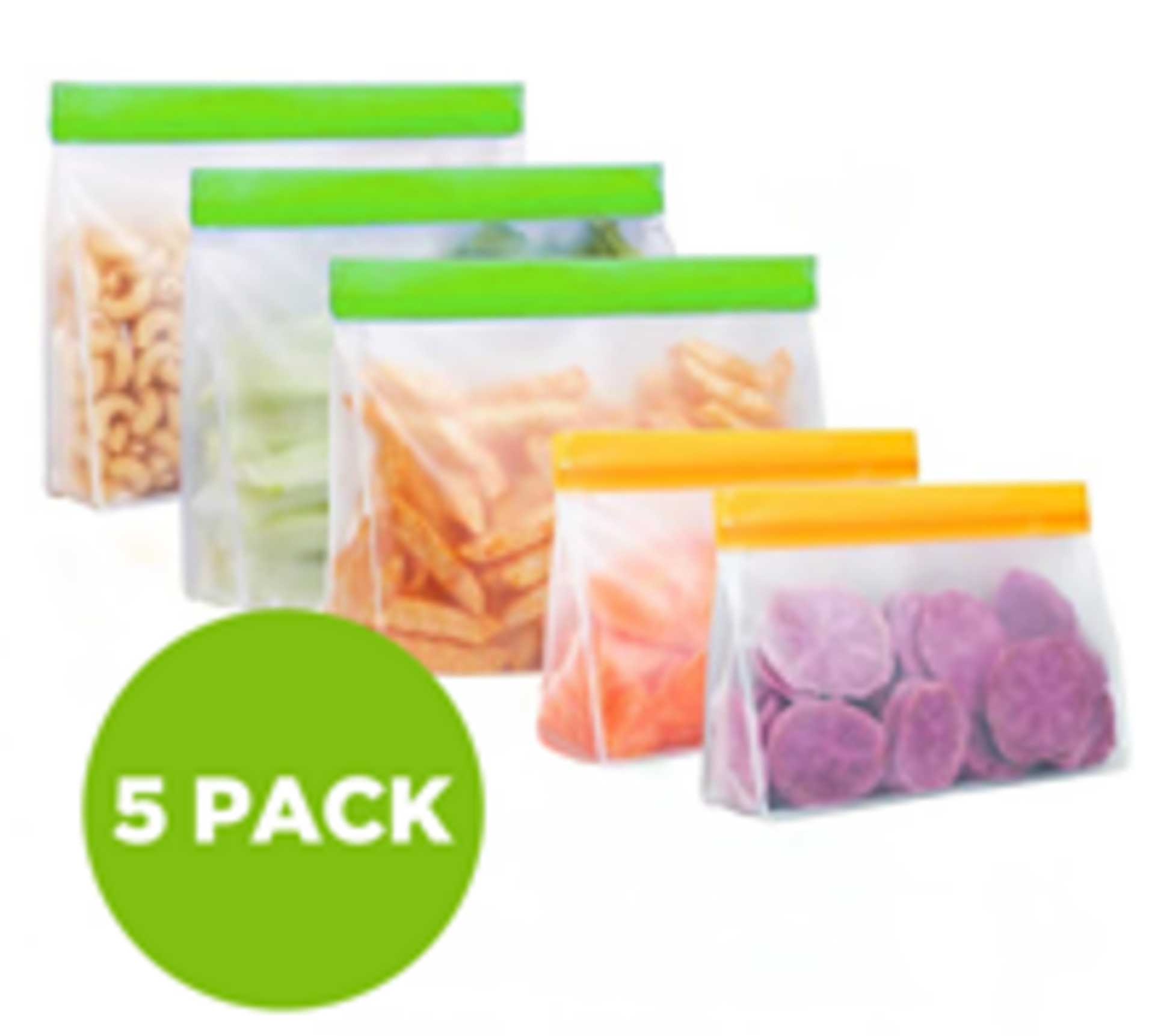 TRADE LOT TO CONTAIN 92x BRAND NEW Silicone Reusable Stand Bottom Design Zipper Food Bags - 5