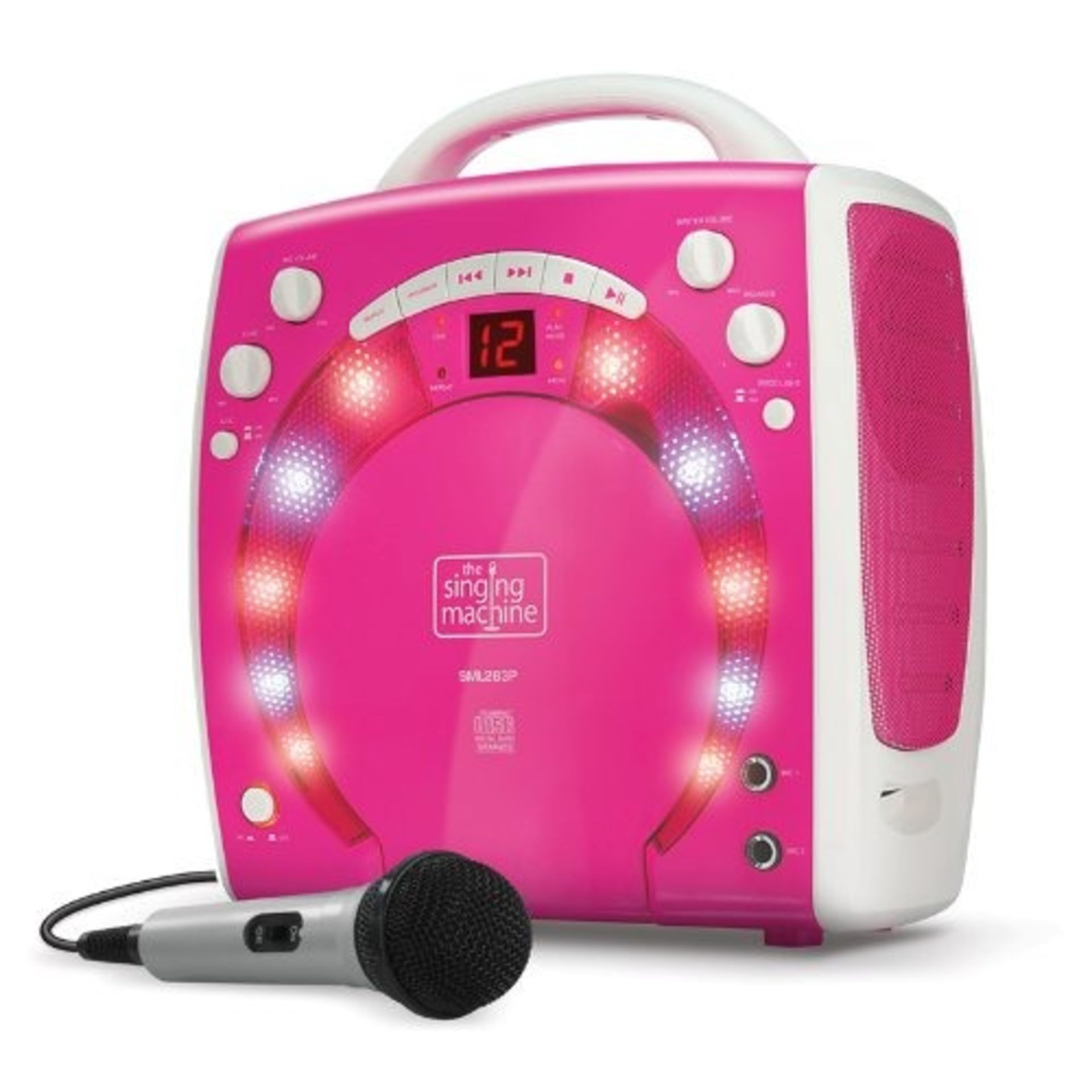 Bundle of 2x Singing Machine SML-283 Portable CD-G Karaoke Player and 3 CDGs Party Pack - Pink -
