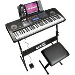 RockJam RJ761-SK 61 Keyboard Piano Kit 61 Key Digital Piano Keyboard Bench - ER20