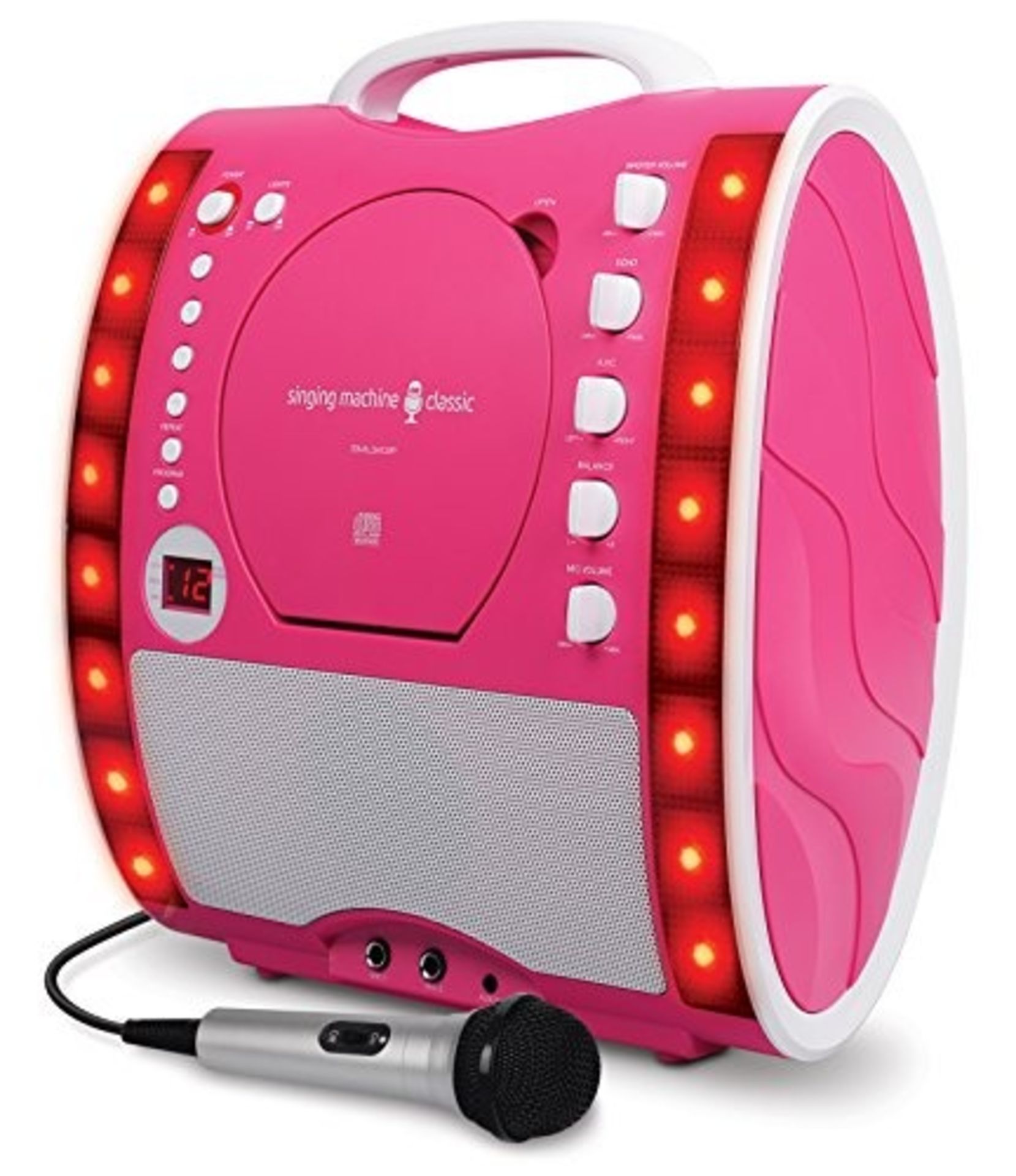 Bundle of 2x Singing Machine SML343PK Karaoke Machine - Pink - ER22