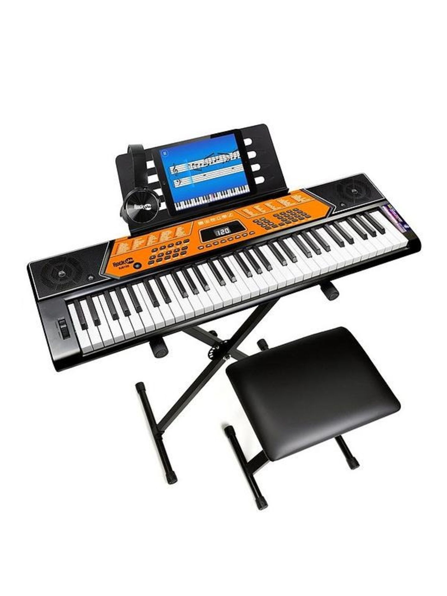 Rockjam 61-Key Keyboard Piano Kit with Pitch Bend Set - ER20