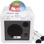 RockJam RJGO-BK GO Rechargeable Bluetooth Karaoke Speaker With Light Show & Microphone, White -