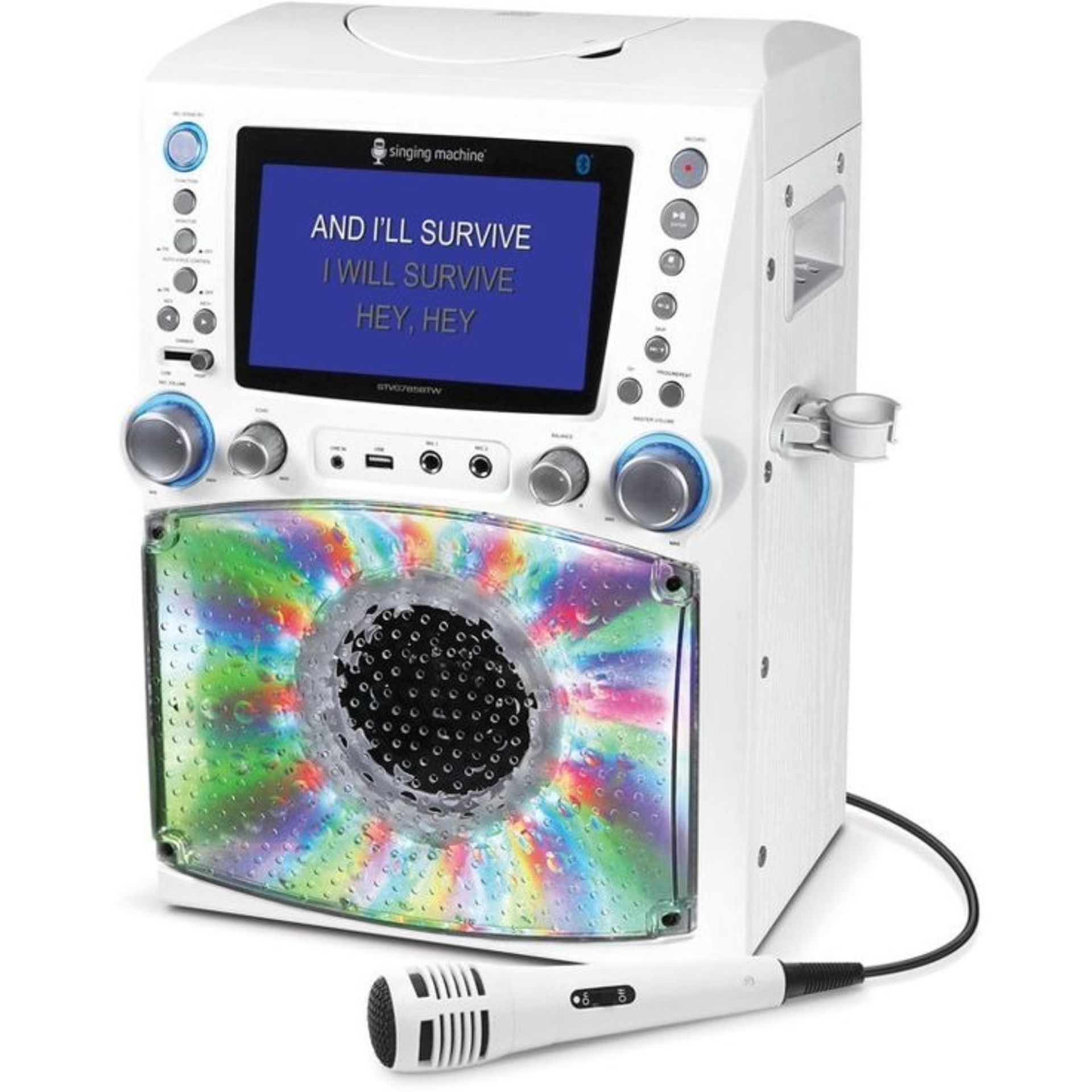 The Singing Machine STVG785BTW Bluetooth Karaoke System with 7" Color Monitor - ER21