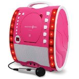 Bundle of 2x Singing Machine SML343PK Karaoke Machine - Pink - ER22