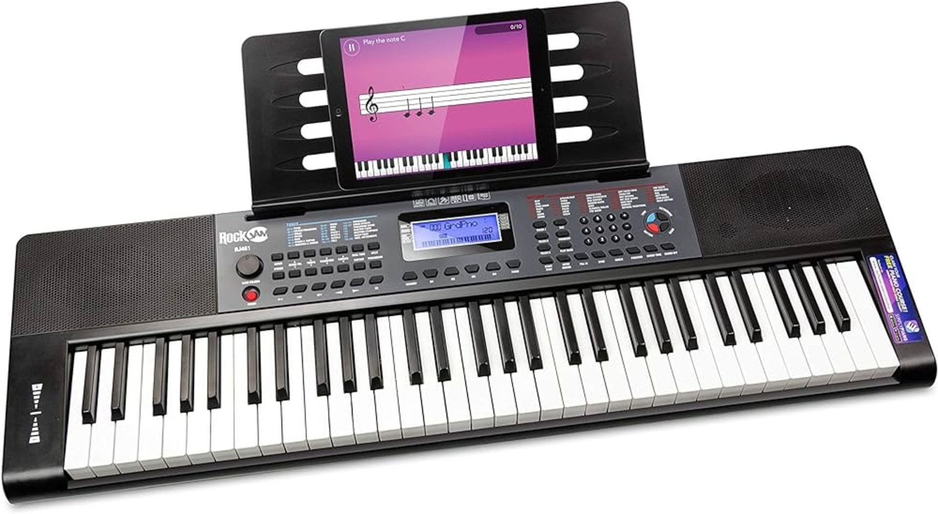 RockJam 61 Key Keyboard Piano with Pitch Bend - ER20