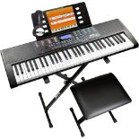 Rockjam 61-Key Keyboard Piano Kit with Keyboard Stand - ER20