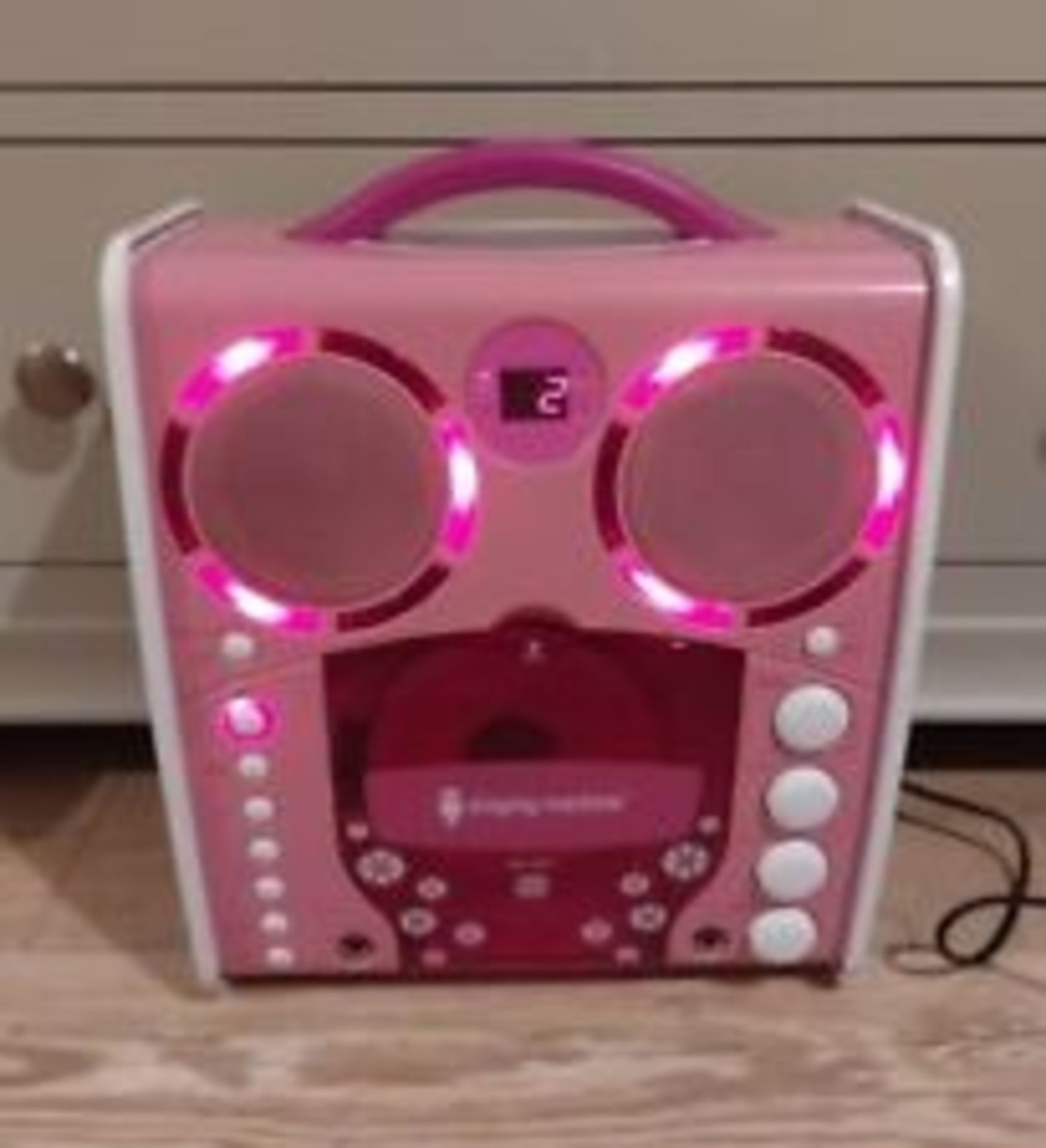 Bundle of 2x Singing Machine SML-383 Portable CD-G Karaoke Player Pink - ER21