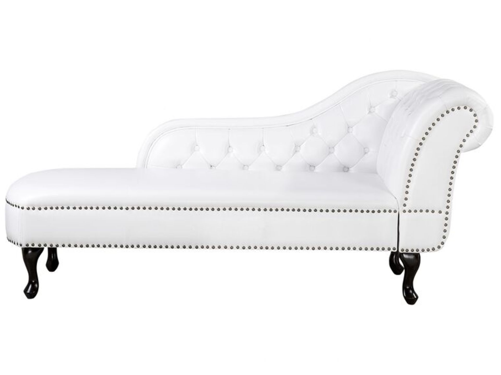 Nimes Right Hand Chaise Lounge Faux Leather White. - R14. RRP £629.99. The marvellous chaise - Image 2 of 2