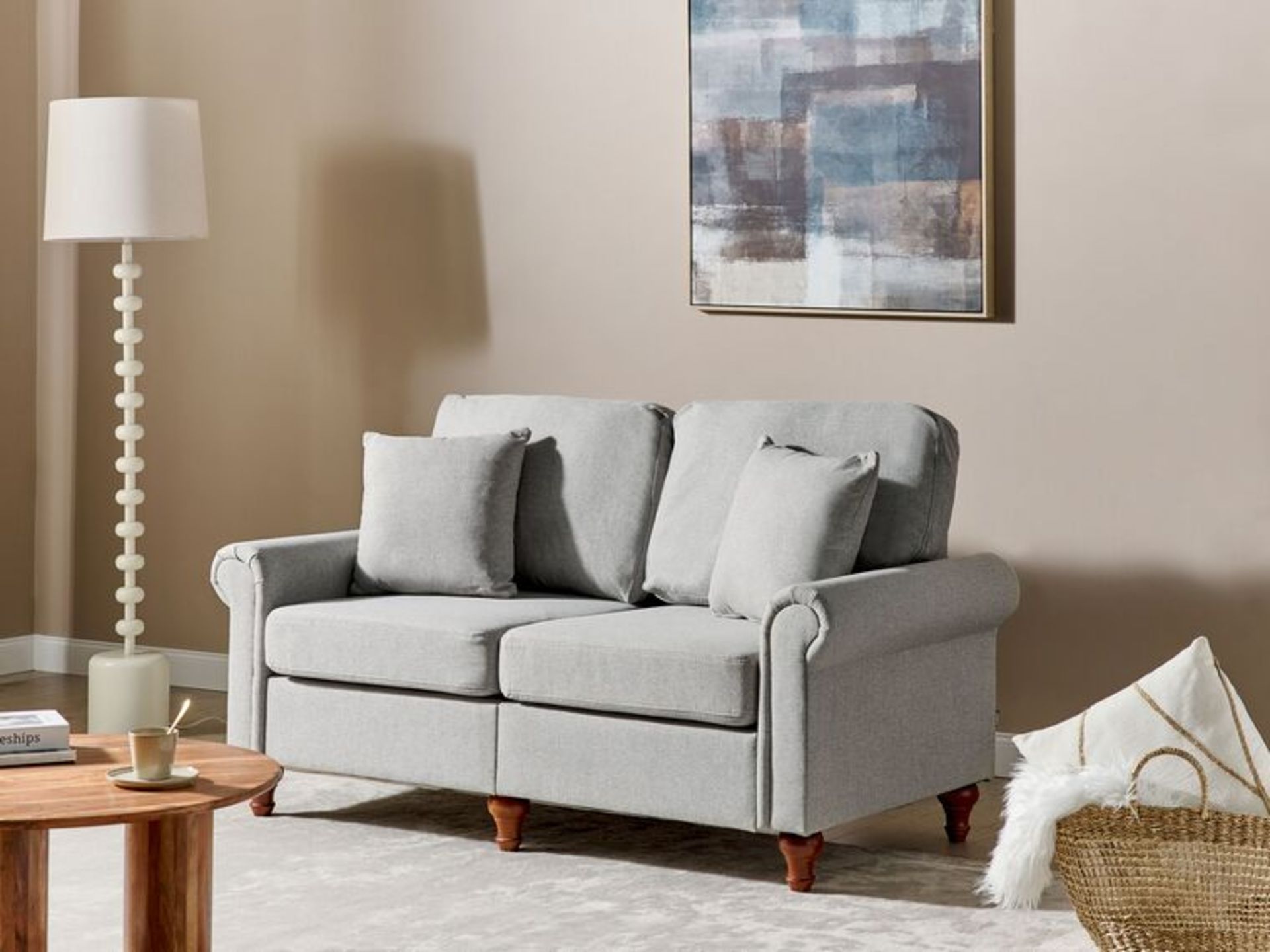 Ginnerup 2 Seater Fabric Sofa Light Grey. - R14. RRP £629.99. A modern 2-seater sofa with a - Image 2 of 2