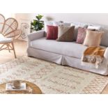 Buxar Cotton Area Rug 160 x 230 cm Beige and Pink. - R13a.11. RRP £189.99. Complete the look of