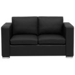 Helsinki 2 Seater Leather Sofa Black. - R14. RRP £739.99. An ultimate 2-seat leather sofa that